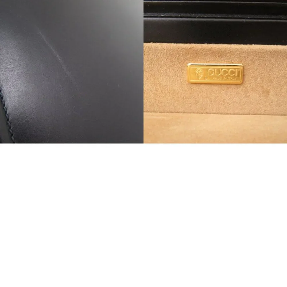 Gucci Vintage Trunk Case Briefcase Attache Leather Black 0957